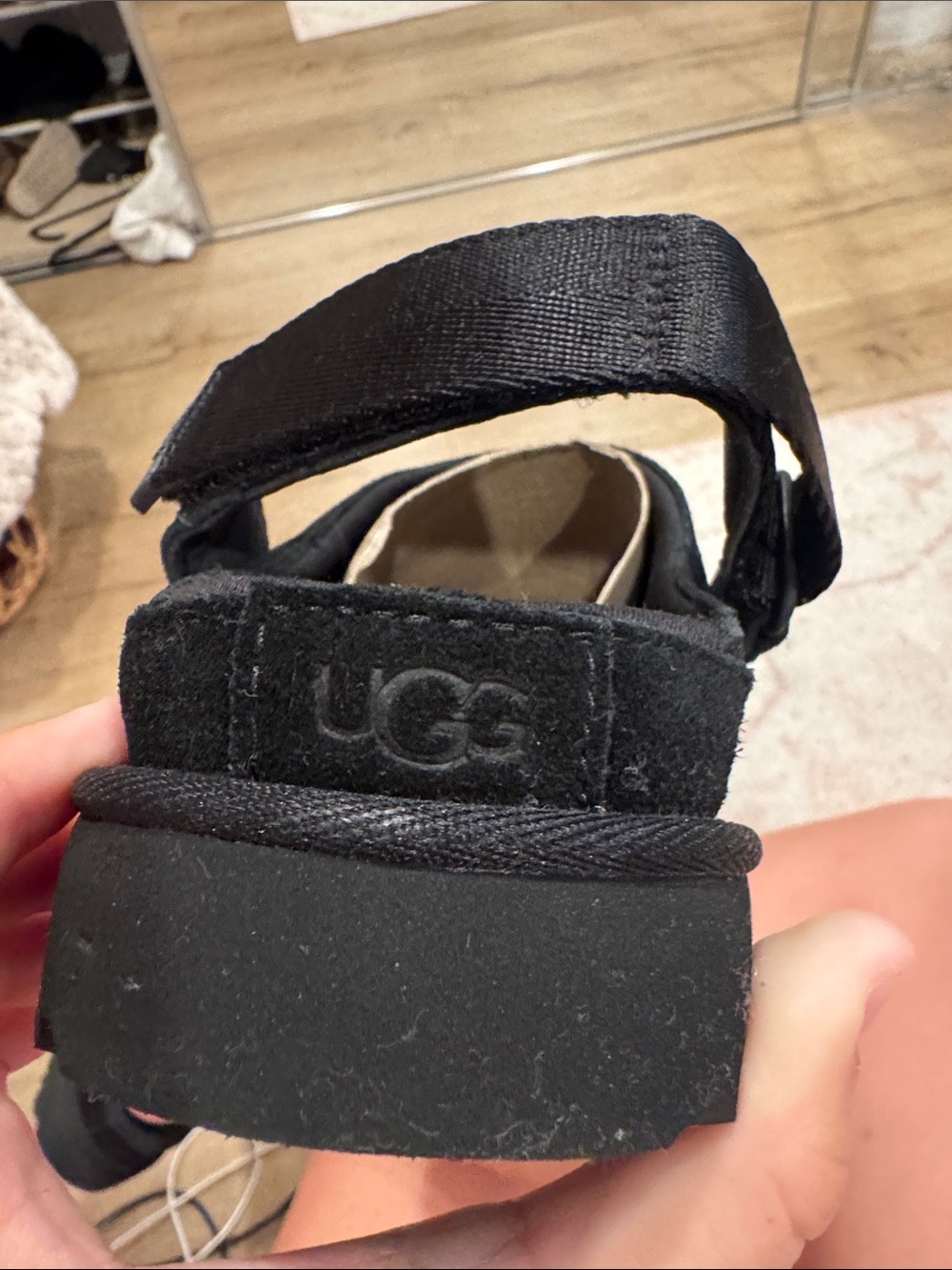 UGG Black Suede Slip-On Slingback Clog - Picture 2 of 4